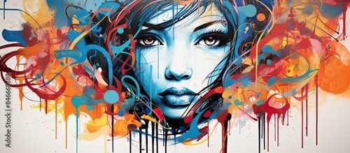 Vibrant graffiti painting o...