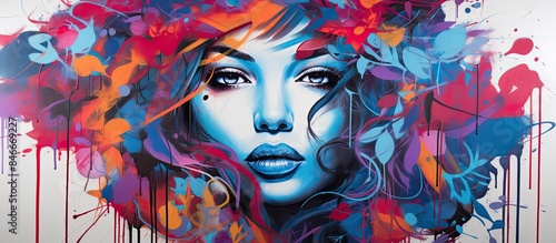 Vibrant graffiti artwork on...