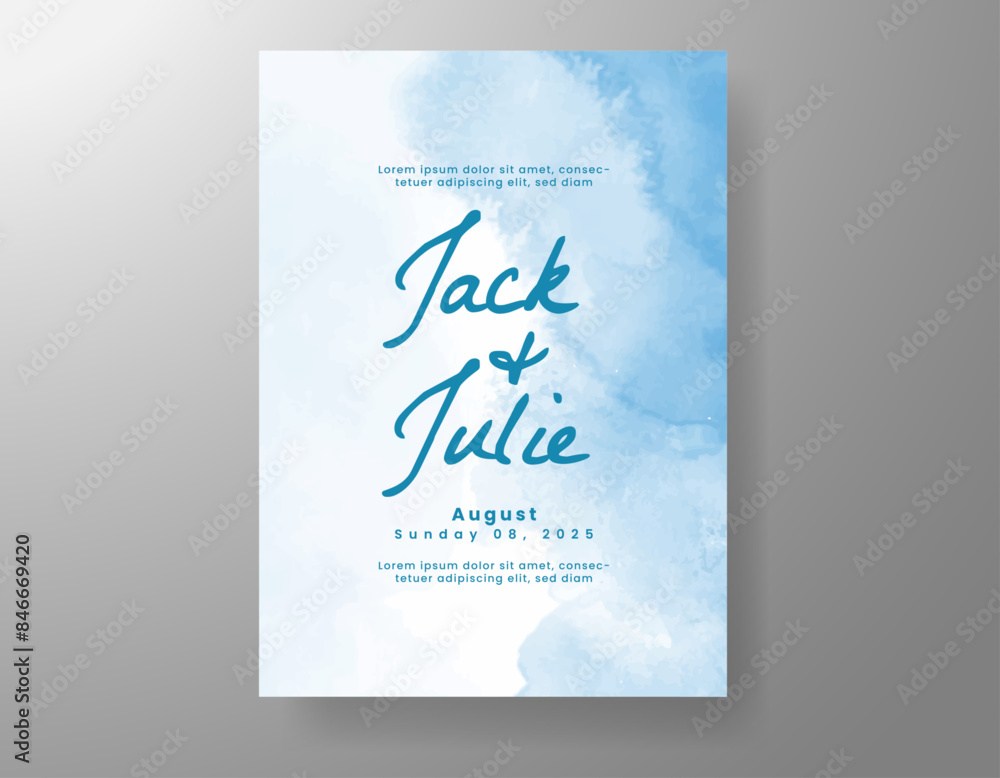 Wedding invitation with abstract watercolor background Wedding invitation with abstract watercolor background