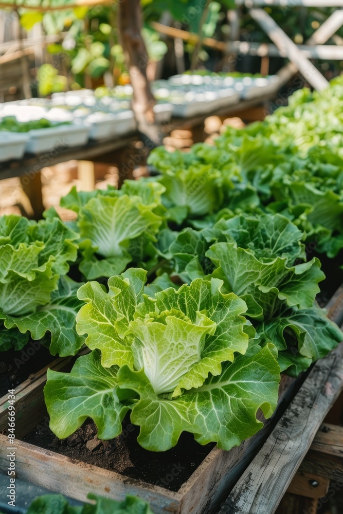 Modern greenhouse showcasing rows of vibrant green lettuce plants for optimal cultivation Modern greenhouse showcasing rows of vibrant green lettuce plants for optimal cultivation