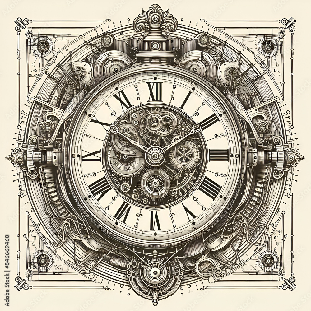 Naklejka premium antique clock face with numerals