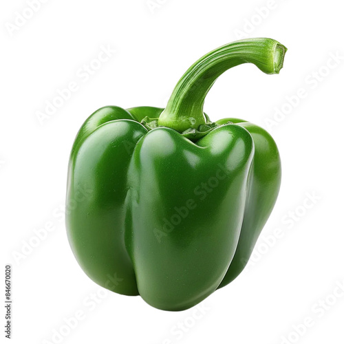 green pepper isolated on a transparent background,