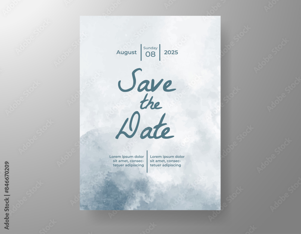 Wedding invitation with abstract watercolor background Wedding invitation with abstract watercolor background