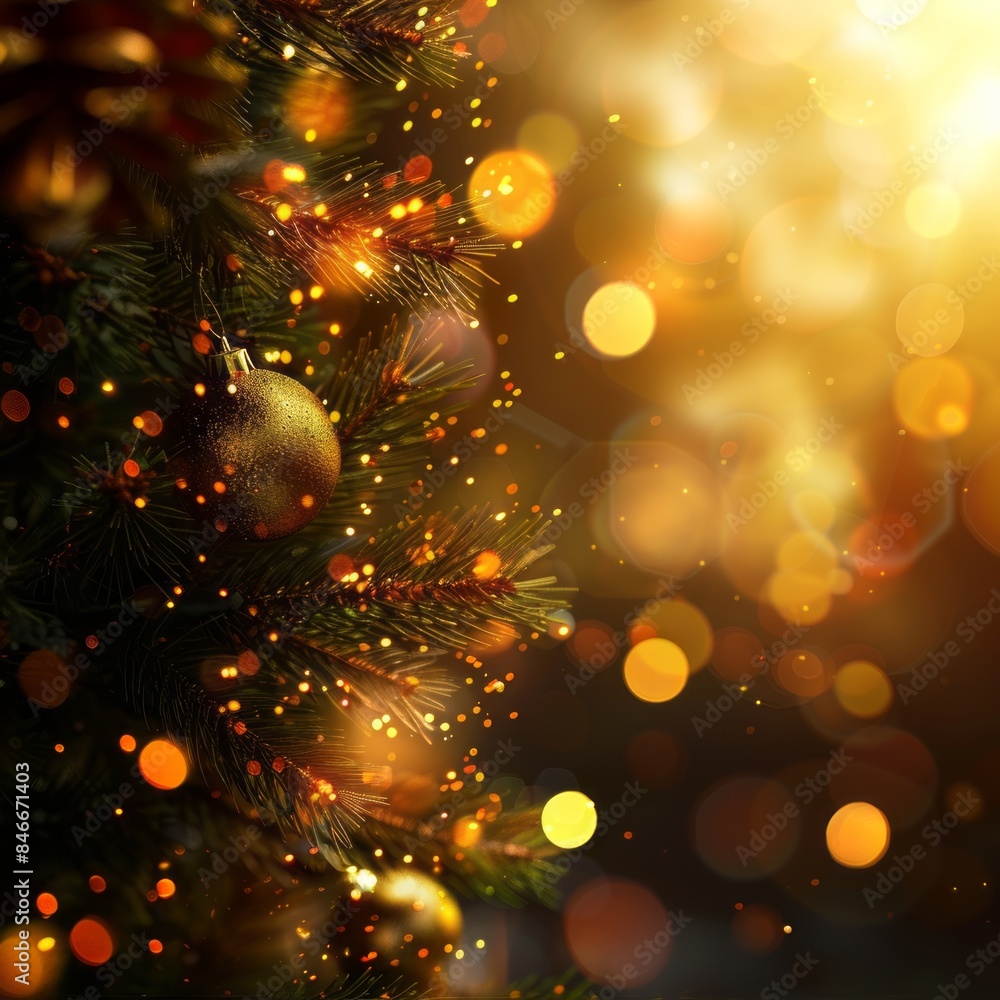 Close Up of a Christmas Tree With Lights Close Up of a Christmas Tree With Lights
