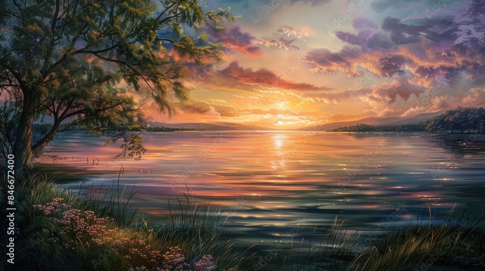 Sunset by the lake Sunset by the lake