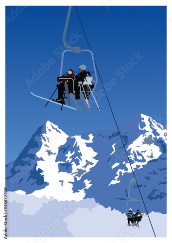 skier on a lift