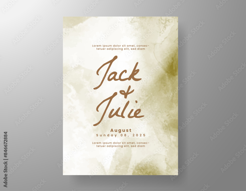 Wedding invitation with abstract watercolor background Wedding invitation with abstract watercolor background