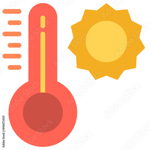 hot temperature flat icon