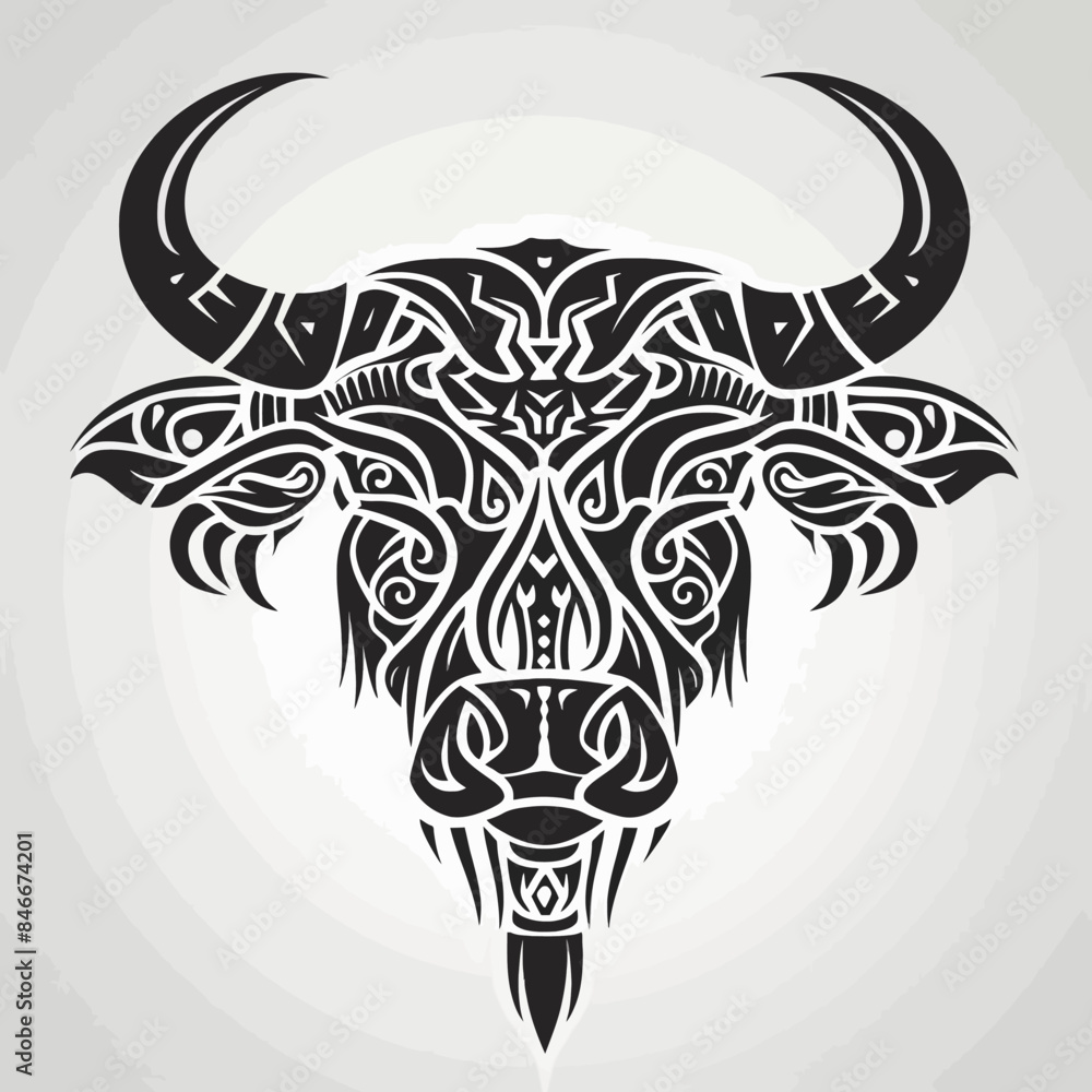 tribal vector bull isolated 