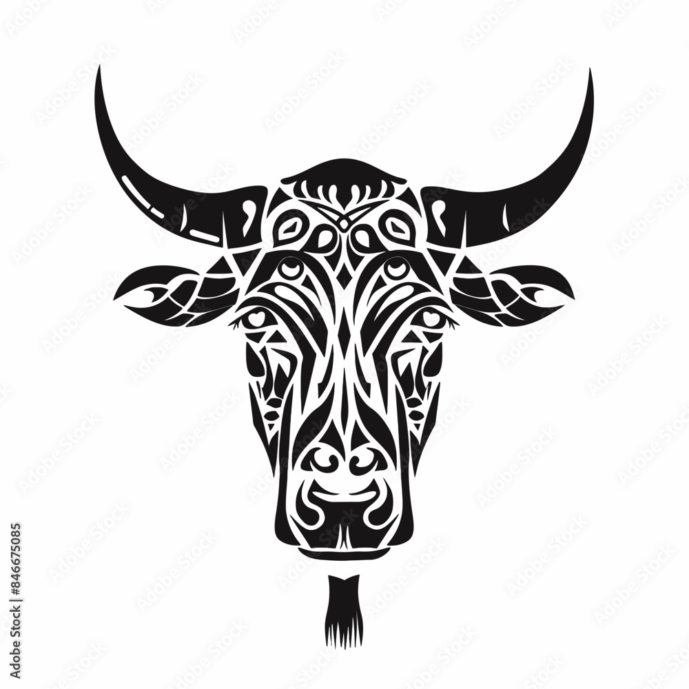 tribal vector cow isolated tribal vector cow isolated