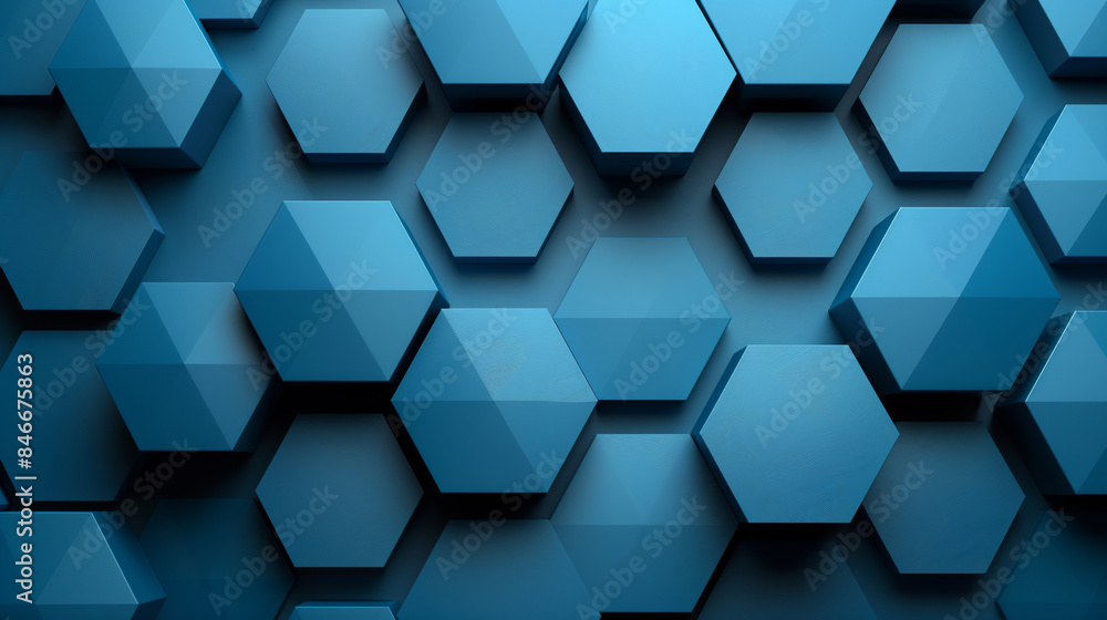 Abstract blue hexagonal pattern background. Geometric hexagon shapes create a 3D stunning visual for various designs and creative projects. Abstract blue hexagonal pattern background. Geometric hexagon shapes create a 3D stunning visual for various designs and creative projects.