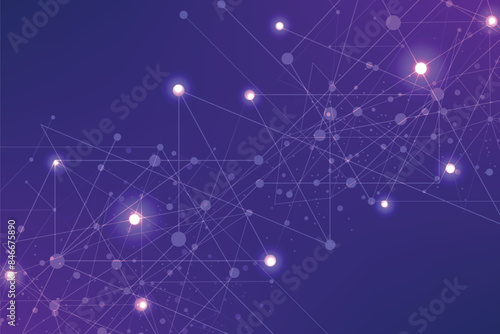 Abstract polygonal space. Triangles with connecting dots and lines. Background concept for your design