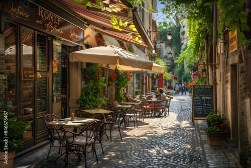 Charming Parisian Cafe on a Sunny Day © AgungRikhi