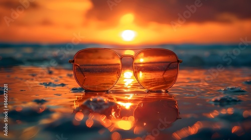 Wallpaper Mural glass of water on sunset Torontodigital.ca