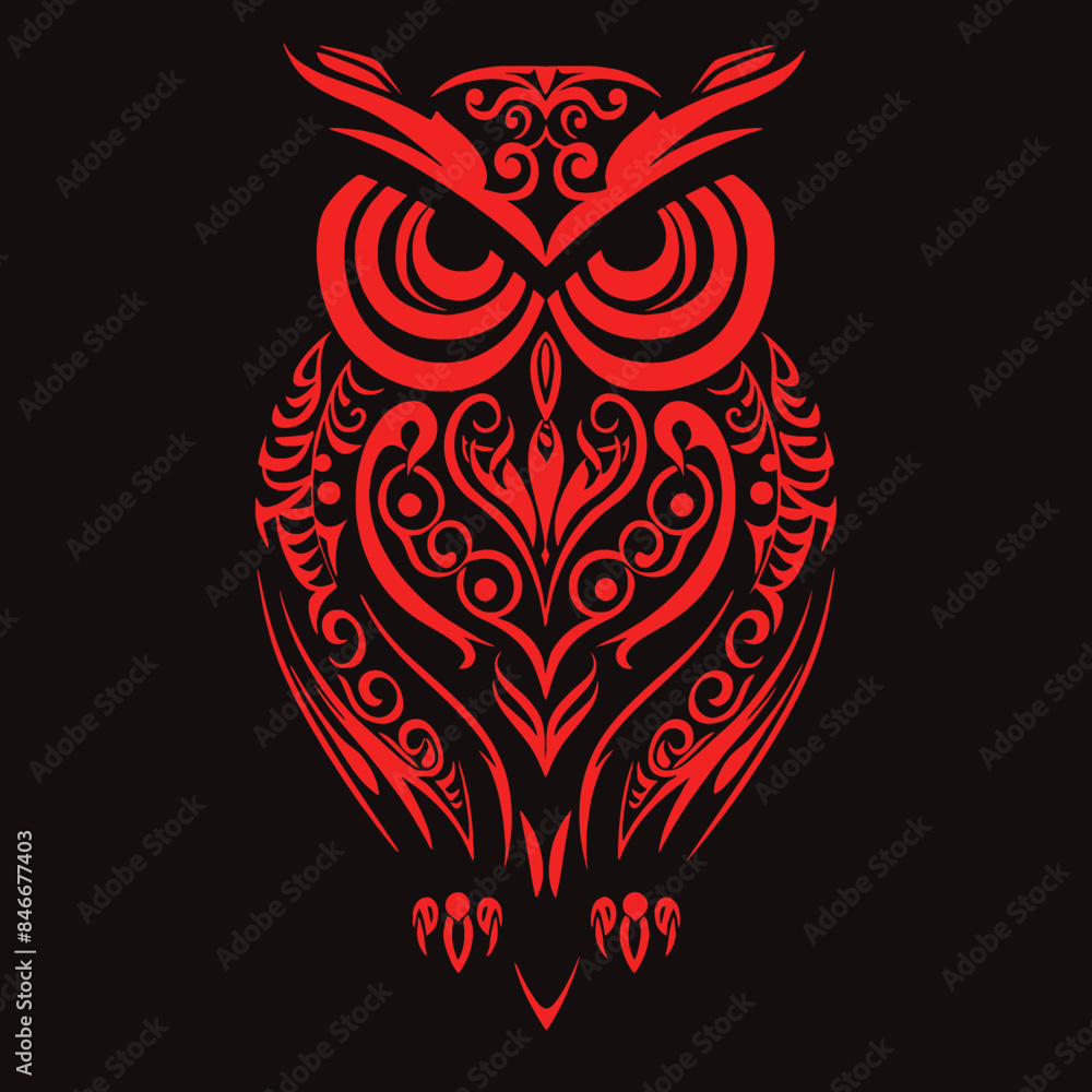 Fototapeta premium Owl Tribal Illustration