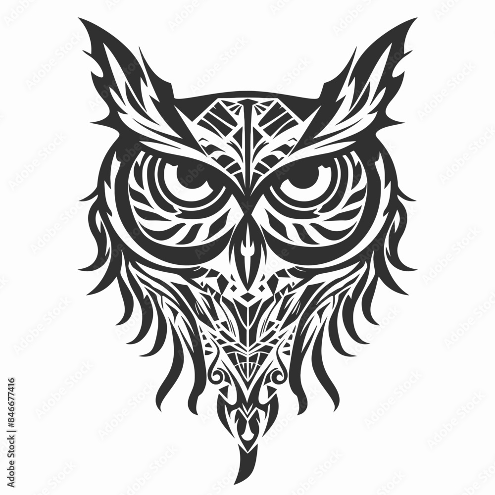 Fototapeta premium Owl Tribal Illustration