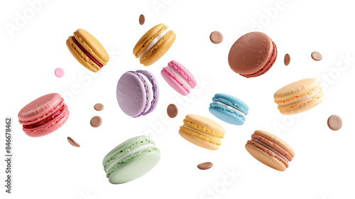 Wallpaper Mural Flying colorful cookies on a transparent background Torontodigital.ca