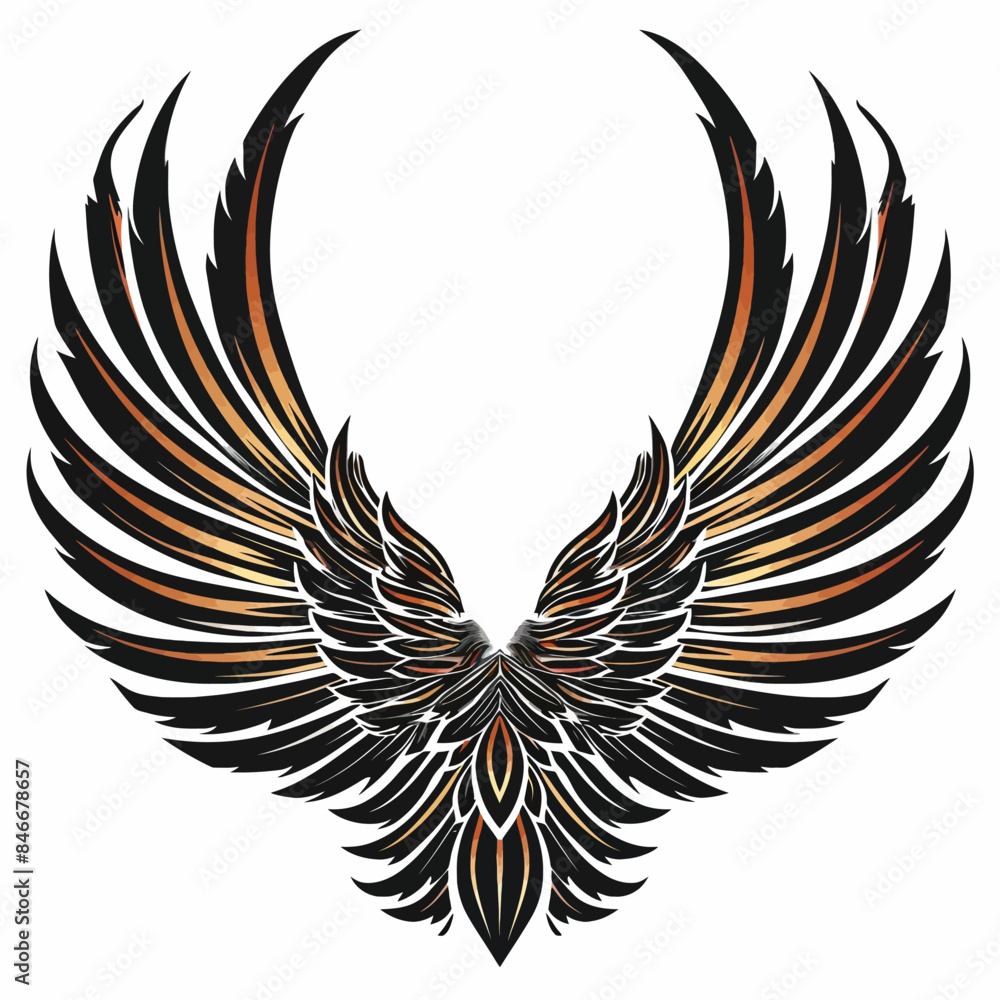 Obraz premium tribal vector wing on white