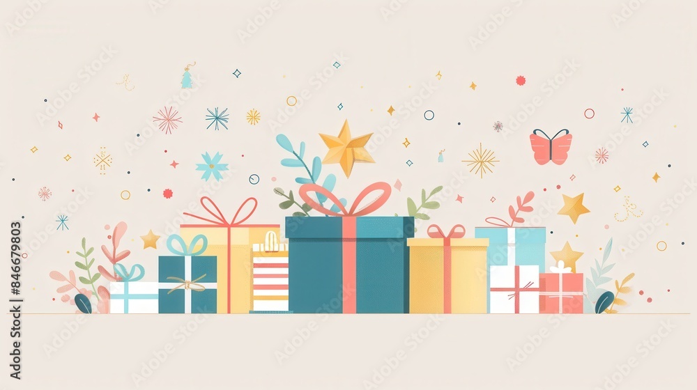 Christmas presents. Gift box holiday background Christmas presents. Gift box holiday background
