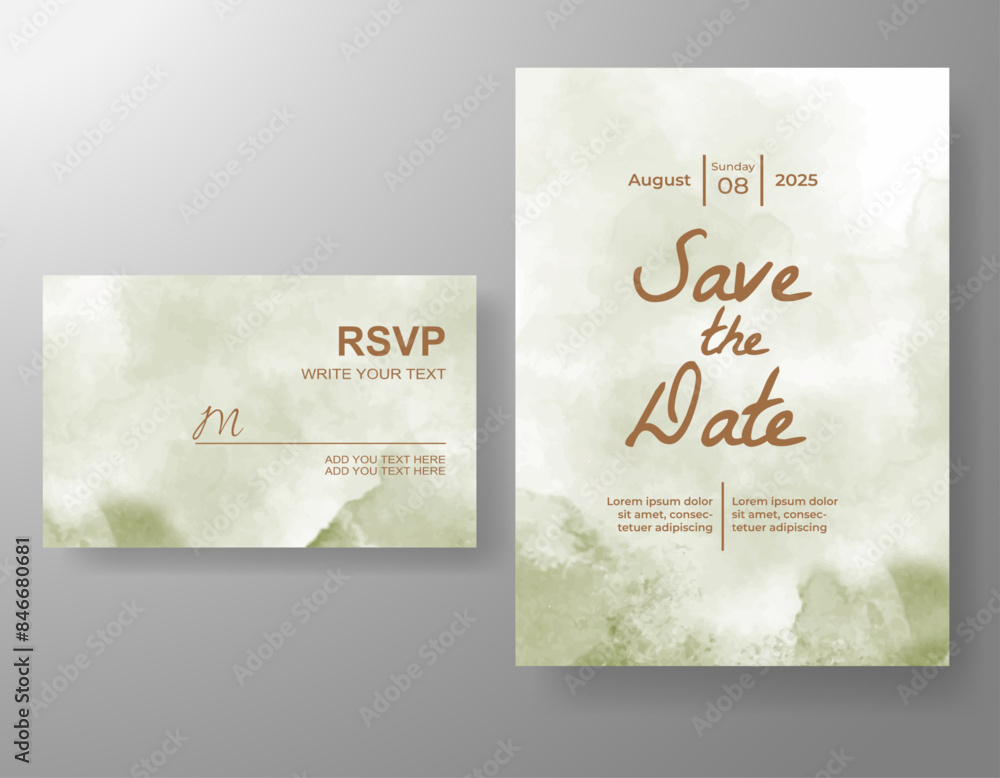 Wedding invitation with abstract watercolor background Wedding invitation with abstract watercolor background