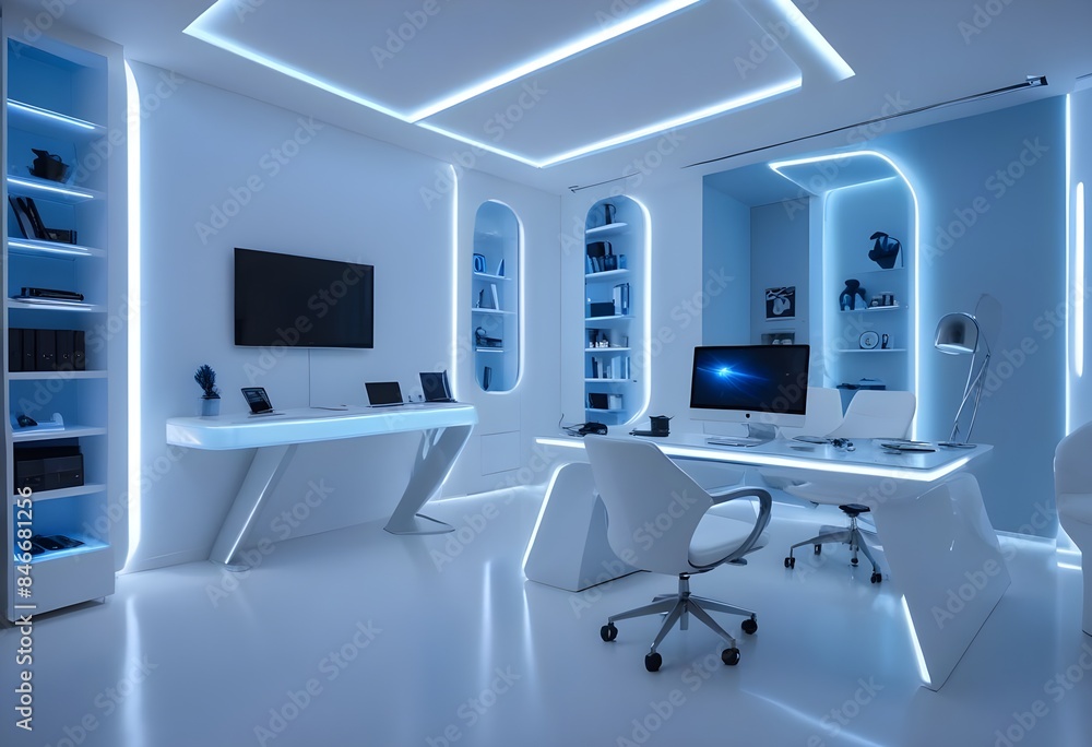 minimalist interior design style futuristic home office sleek furniture state of the art technology minimalist interior design style futuristic home office sleek furniture state of the art technology
