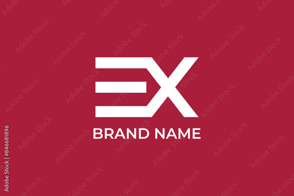 Obraz premium EX letter forward arrow sign infinity icon logo, letter X home icon logo, home service geometric logo, logomark, letter E cross medical logo