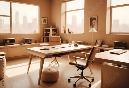 minimalist interior design style futuristic home office sleek furniture state of the art technology