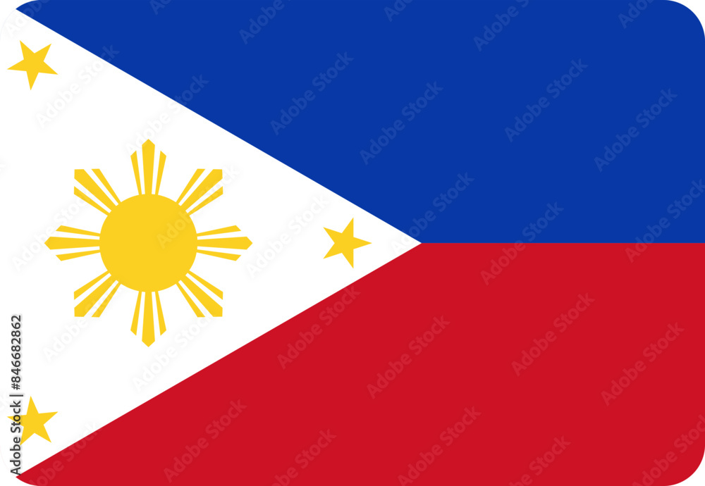Fototapeta premium Philippines flag rounded rectangle icon