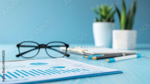 Executive summary on light blue background