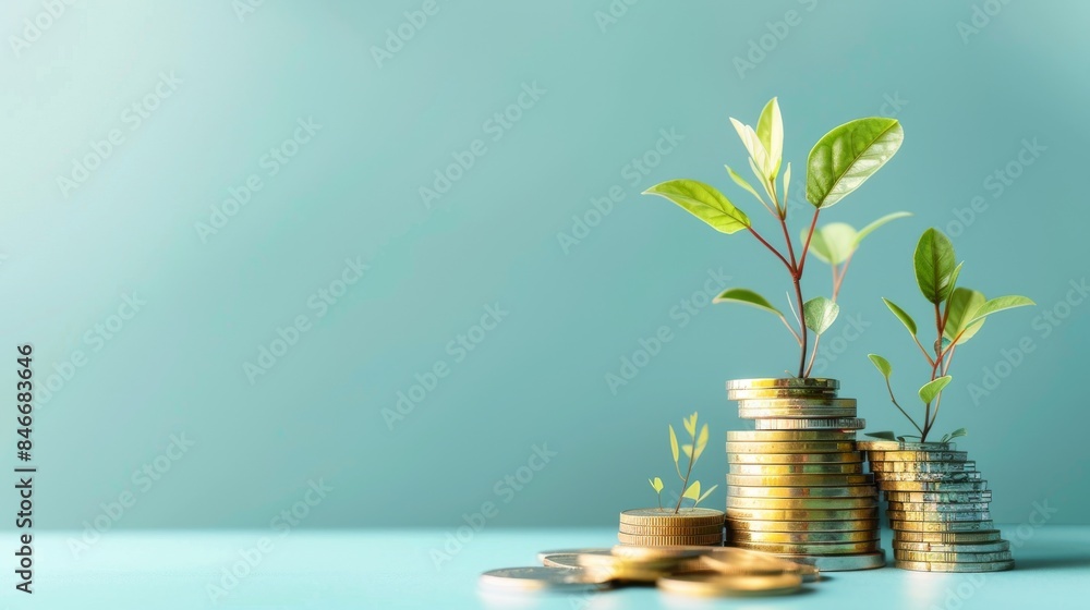 Investment proposal on light blue background Investment proposal on light blue background