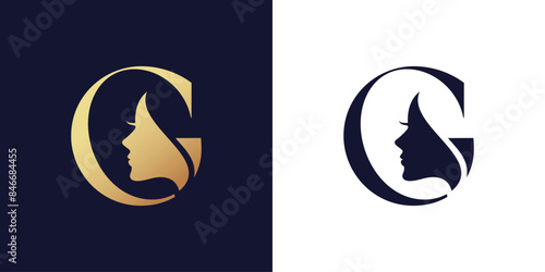 Beauty logo with creative element style premium vector