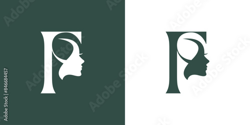 Beauty logo with creative element style premium vector