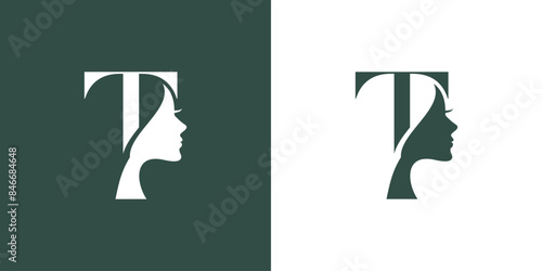 Beauty logo with creative element style premium vector