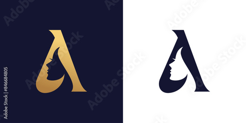 Beauty logo with creative element style premium vector