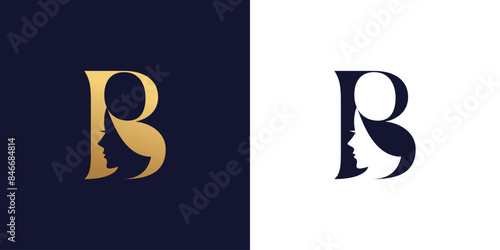 Beauty logo with creative element style premium vector