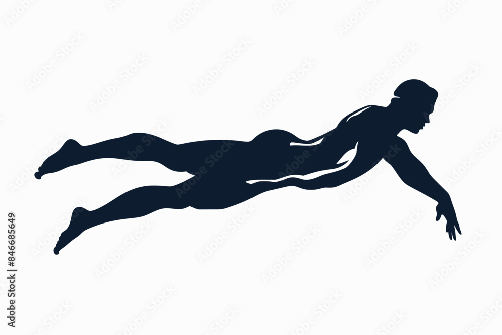 Swimming Man Silhouette Swimming Man Silhouette