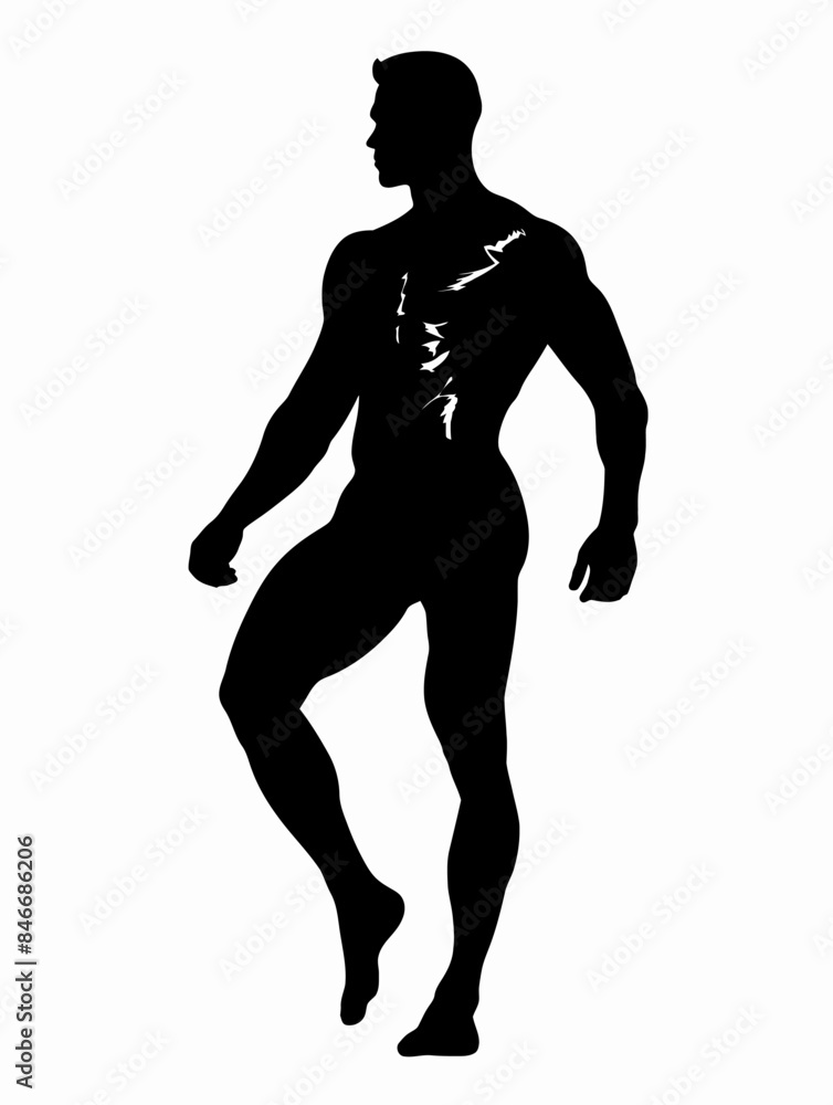 Muscular Man Dancing Silhouette Muscular Man Dancing Silhouette
