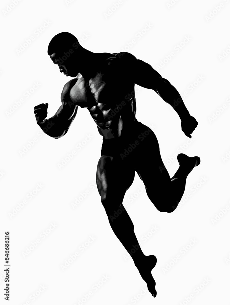 Muscular Man Dancing Silhouette Muscular Man Dancing Silhouette