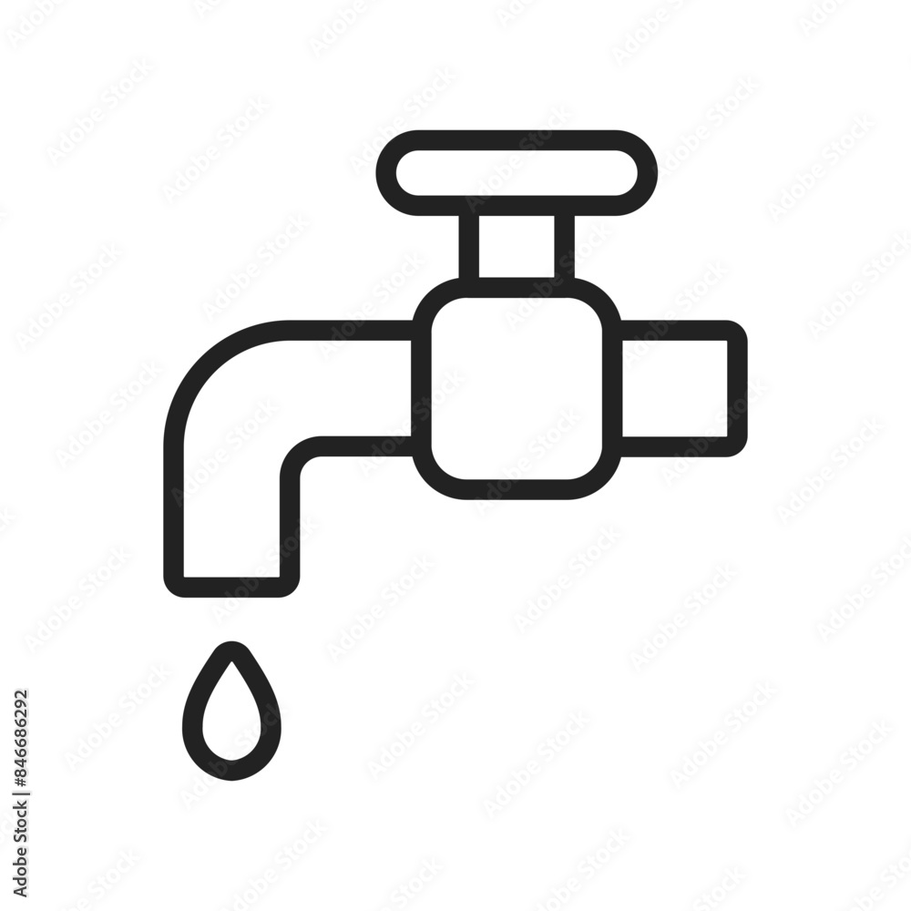 Water Tap Icon Perfect for Plumbing and Water Conservation Themes Water Tap Icon Perfect for Plumbing and Water Conservation Themes