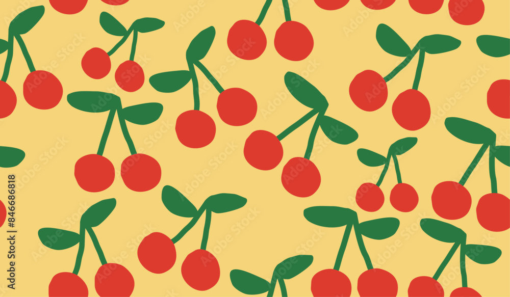 Cute cherry fruits pattern background vector design Cute cherry fruits pattern background vector design