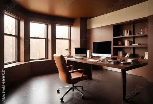 minimalist interior design style futuristic home office sleek furniture state of the art technology