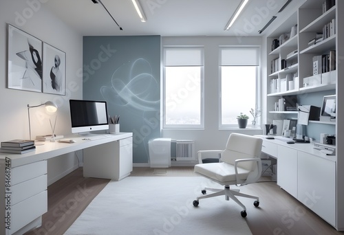 minimalist interior design style futuristic home office sleek furniture state of the art technology