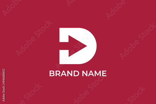 initial D letter modern iconic logo completed with forward arrow icon, letter C rocket arrow space rocket, boost logo, logomark, letter D spaceship logo, arrow bow D letter D modern logo, logomark