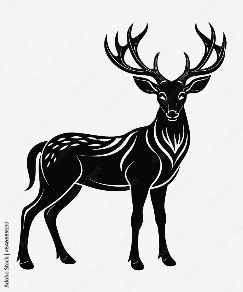 silhouette deer vector illustration silhouette deer vector illustration
