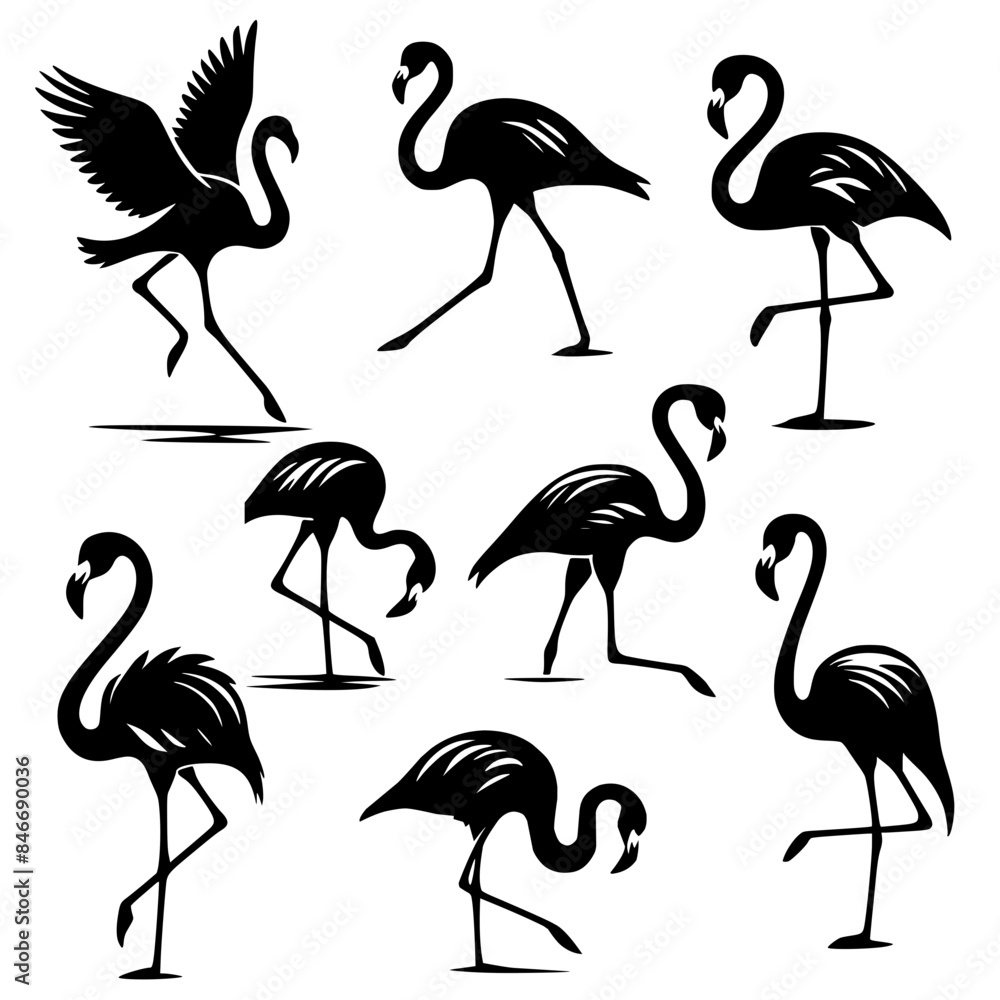 Obraz premium set of flamingos