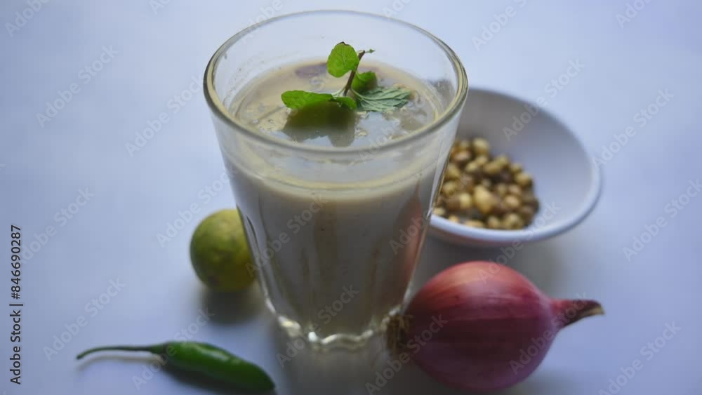 Sattu Sharbat. It is a popular drink in India at summer season. Its mad from sattu powder or roasted Bengal Gram flour. It is prepared by mixing sattu with water, salt, onion, mint, coriander leaves. Sattu Sharbat. It is a popular drink in India at summer season. Its mad from sattu powder or roasted Bengal Gram flour. It is prepared by mixing sattu with water, salt, onion, mint, coriander leaves.