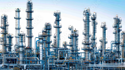 Wallpaper Mural A large industrial plant with many tall pipes and tanks. Concept of industrialization and the importance of the plant in the production of goods Torontodigital.ca