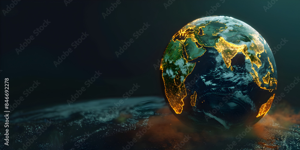 Earth globe on Fire, concept of global warming and climate change. copy space. Earth globe on Fire, concept of global warming and climate change. copy space.