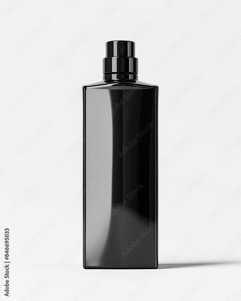 A black perfume bottle with a sleek, minimalist design A black perfume bottle with a sleek, minimalist design