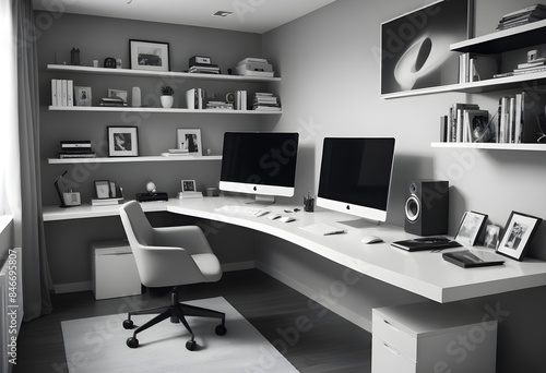 Wallpaper Mural minimalist interior design style futuristic home office sleek furniture state of the art technology Torontodigital.ca